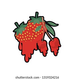 cherry and strawberry dripping icon
