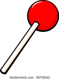 cherry or strawberry lollipop candy
