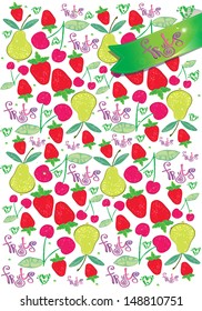 Cherry, strawberry, pear