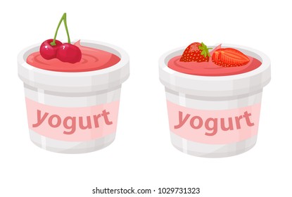 cherry, strawberry, yogurt