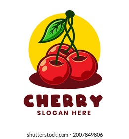 Cherry Sweet Cartoon Logo Template