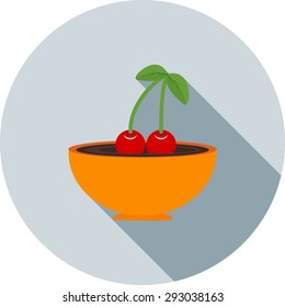 Cherry, sweet, fruit icon vector image.Can also be used for valentine, love, observances & holidays. Suitable for mobile apps, web apps and print media. 
