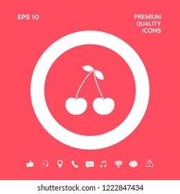 Cherry symbol icon. Graphic elements for your design