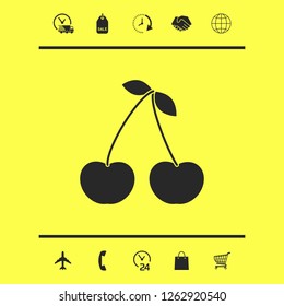 Cherry symbol icon. Graphic elements for your design