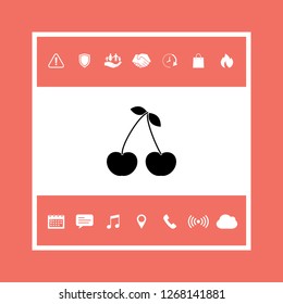Cherry symbol icon. Graphic elements for your design