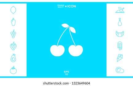 Cherry symbol icon. Graphic elements for your design