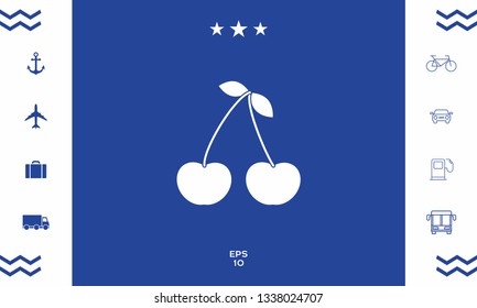 Cherry symbol icon. Graphic elements for your design