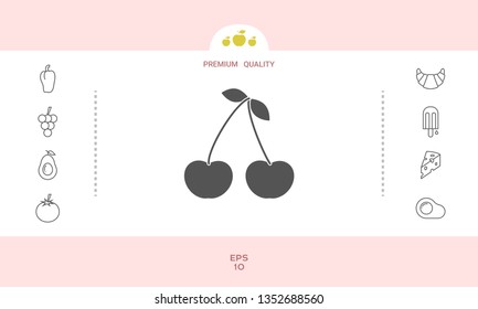 Cherry symbol icon. Graphic elements for your design