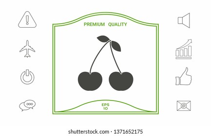 Cherry symbol icon. Graphic elements for your design