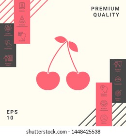 Cherry symbol icon. Graphic elements for your design