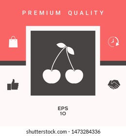 Cherry symbol icon. Graphic elements for your design