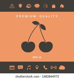 Cherry symbol icon. Graphic elements for your design