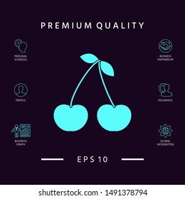 Cherry symbol icon. Graphic elements for your design