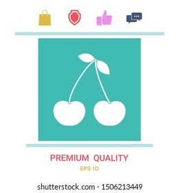 Cherry symbol icon. Graphic elements for your design
