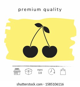 Cherry symbol icon. Graphic elements for your design