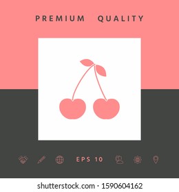 Cherry symbol icon. Graphic elements for your design