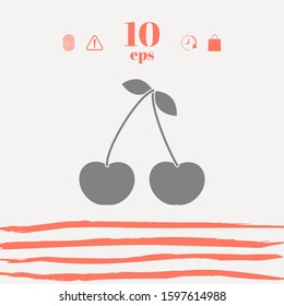 Cherry symbol icon. Graphic elements for your design