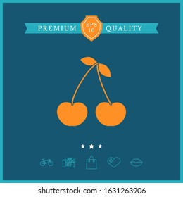 Cherry symbol icon. Graphic elements for your design