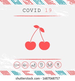 Icono de símbolo de cereza. Elementos gráficos para el diseño