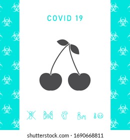 Cherry symbol icon. Graphic elements for your design