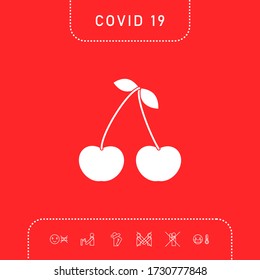 Símbolo de cereza. Elementos gráficos para su diseño