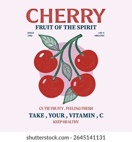 cherry t shirt designs, cherry tee slogan, cherry t‑shirt illustration, typography t‑shirt, vintage t‑shirt, vintage fruit, fruit t-shirt, vintage fruit vector, vintage graphics print art