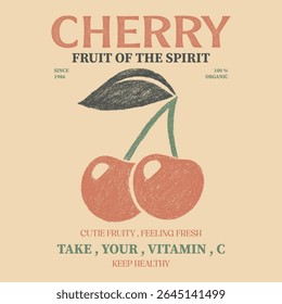 designs de camisas de cereja, slogan de camisas de cereja, ilustração de t-shirt de cereja, t-shirt tipográfica, t-shirt vintage, frutas vintage, t-shirt de frutas, vetor de frutas vintage, arte de impressão gráfica vintage