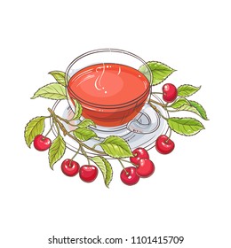 cherry tea illustration