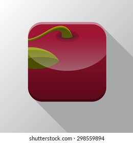 Cherry texture icon stylized like mobile app.