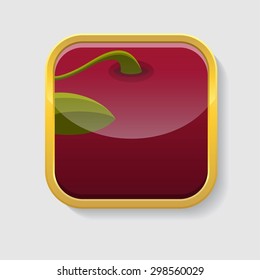 Cherry texture icon stylized like mobile app.