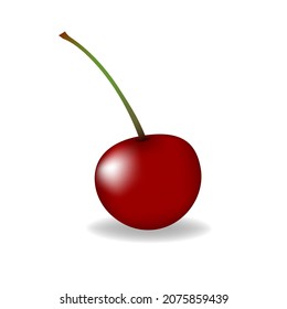 Cherry texture isolated on white background. Sweet berry icon.