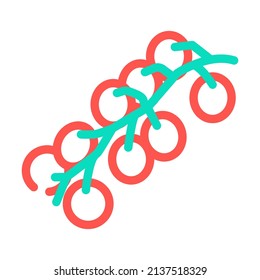 vector de icono del color del tomate de cereza. señal de tomate de cereza. ilustración de símbolo aislado