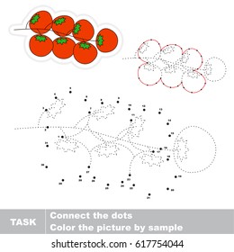 Cherry Tomato. Dot to dot educational game for kids.
