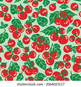 Diseño de patrones vectoriales sin fisuras del huerto de tomate cereal