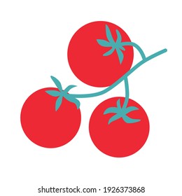 Cherry tomato hand drawing vector illustraion. Vegetables abstract cartoon  illustration. Icon flat vegetables.