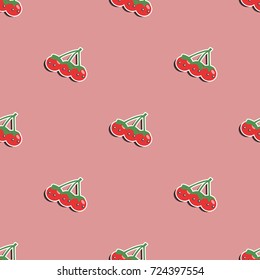 cherry tomatoes cartoon seamless pattern in dark background