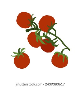 Icono de tomate cereza aislado. Estilo minimalista, vector de patrón geométrico de corte primitivo.