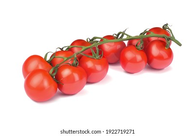 Cherry tomatoes on a branch. Vector illustration.