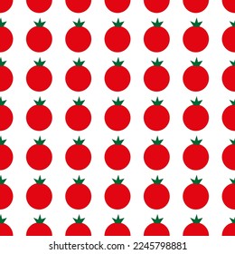 CHERRY TOMATOES SEAMLESS VECTOR PATTERN