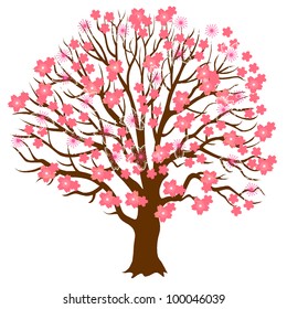 Cherry Tree Stock Vector (Royalty Free) 100046039 | Shutterstock