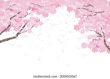 Cherry tree background vector illustration