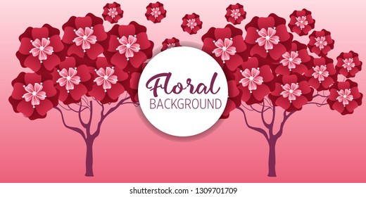 Cherry tree in blossom. Floral background.  