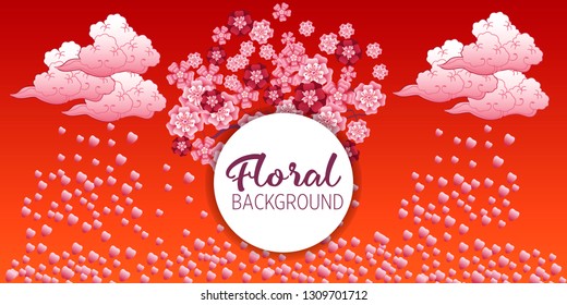 Cherry tree in blossom. Floral background. 