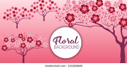 Cherry tree in blossom. Floral background. Concept for boutique, jewelry, beauty salon, spa, fashion, flyer, invitation, banner design.