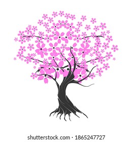cherry tree blossom, logo icon