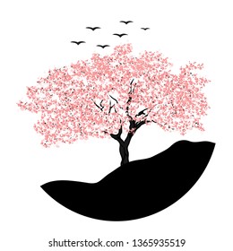 cherry tree blossom, vector