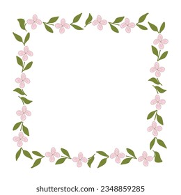 cherry tree flower frame, vector graphic design element