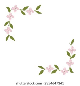 cherry tree flower frame, vector graphic design element