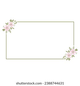 cherry tree flower frame, vector graphic design element