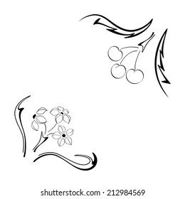 Cherry tree: flowers and fruits